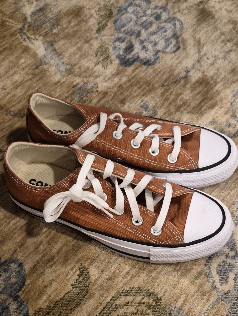Converse Kids Low-Top Brown Canvas Sneakers with White Laces